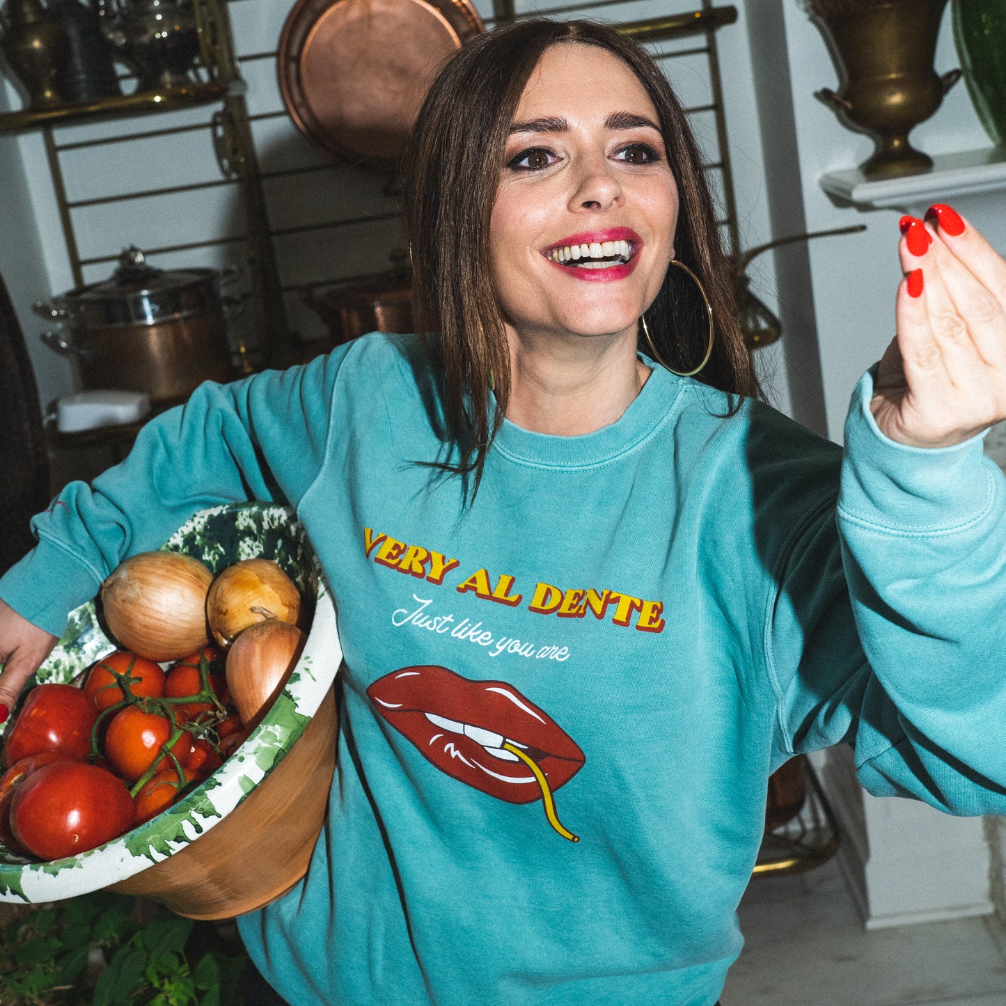 Very Al Dente Green Crewneck