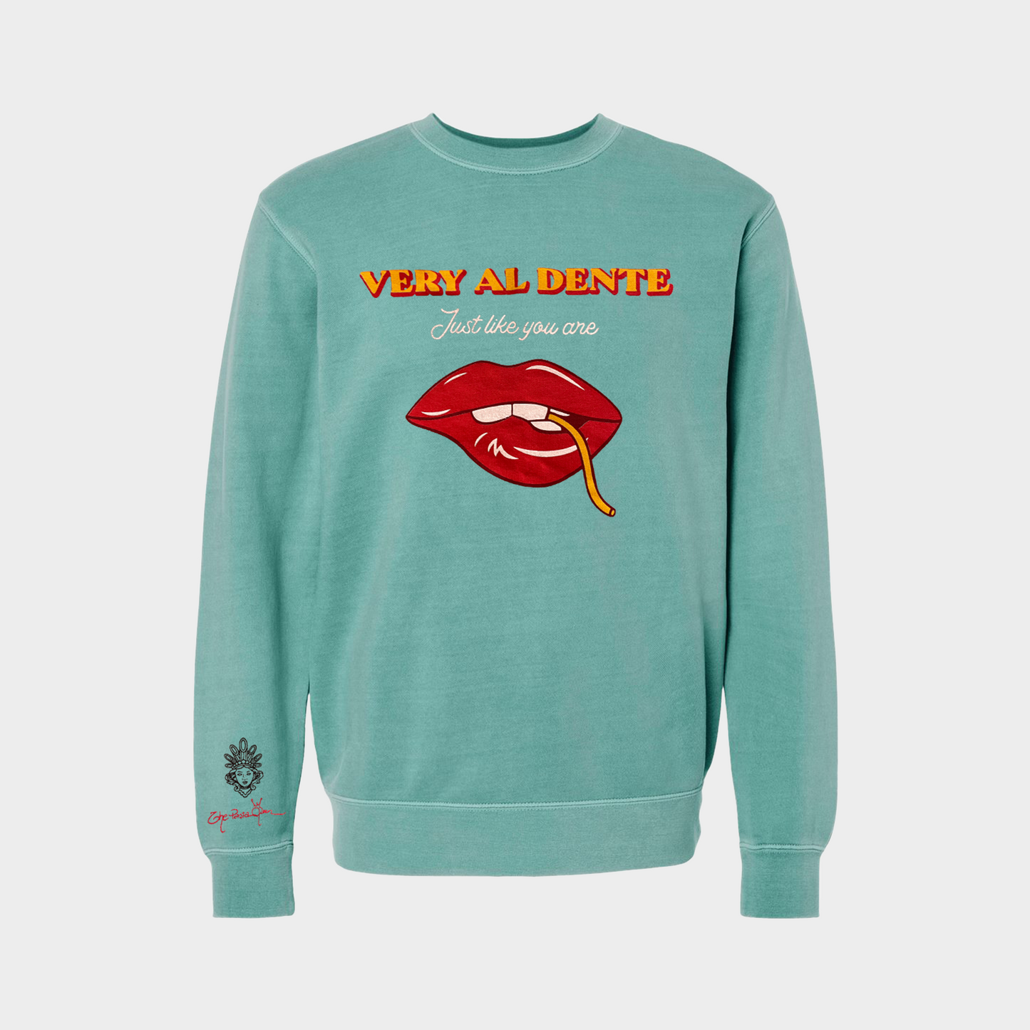 Very Al Dente Green Crewneck